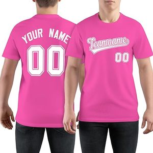 T-shirt blanc personnalisé à manches courtes pour hommes, avec impression de nom et de numéro, col rond, coupe décontractée - Product Image 4