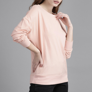 Sudadera de cuello redondo para mujer, personalizada, de otoño, informal, de tejido grueso, de algodón, felpa francesa, con apliques, bordados y cristales, de color liso. - Product Image 3