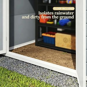 Capanno da Giardino Moderno per Esterni, Grande Casetta Porta Attrezzi Industriale in PVC Ecologico e Acciaio Zincato Impermeabile, Ideale per Riporre Biciclette - Product Image 5
