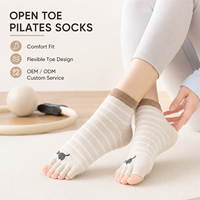 Chaussettes de Pilates pour femmes, antidérapantes, respirantes, souples, extensibles, idéales pour le Reformer, le Yoga, la Barre, l'entraînement, conception personnalisée, vente en gros