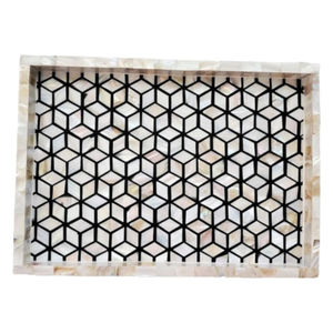 Plateau de service vintage en bois sculpté à la main, style marocain, rectangulaire, décoratif, pour la décoration de la table à manger à la maison - Product Image 6