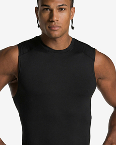 Men's Custom Logo Stretchy Seamless V Neck Seamless <b>Athletic</b> tank Top Ice Silk Sleeveless Breathable Material Shirt Summer Wear - Product Image 4