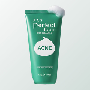 Nettoyant visage coréen K-Beauty White Collagen Acne Jyas Perfect Cleansing Foam Fabriqué en Corée 120 g - Product Image 1