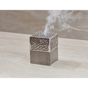Brûleur d'encens moderne en bois avec couvercle architectural, Bakhoor Mabkhara arabe de luxe pour la décoration intérieure et l'aromathérapie - Product Image 6