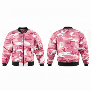Blouson bomber camouflage imprimé sur toute la surface, matière personnalisée, fermeture éclair, veste coupe-vent décontractée pour l'extérieur, veste streetwear tendance - Product Image 5