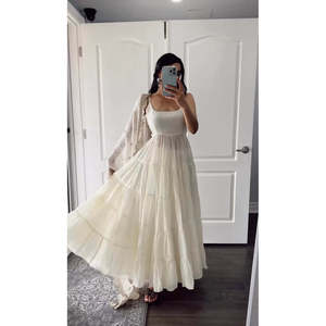 Hermoso vestido XL Anarkali con Flare completamente con volantes y Dupatta - Product Image 5