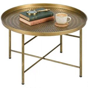 โต๊ะกาแฟโลหะดีไซน์แฮนด์เมด ตกแต่งด้วยการตอกลายสีทอง สไตล์ร่วมสมัย ผลิตด้วยมือ สำหรับตกแต่งบ้าน โรงแรม ห้องนั่งเล่น เฟอร์นิเจอร์ - Product Image 5