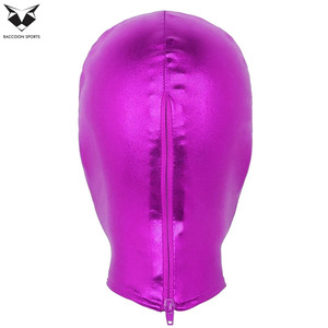 Cagoule et couvre-visage intégral violet brillant, sexy, pour clubbing, festivals, soirées, déguisement, cosplay lumineux - Product Image 5