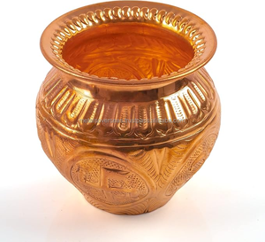 Olla de Cobre Puro para Almacenar Agua Potable, Olla de Cobre Ayurvédica para Desintoxicación Diaria, Uso en el Hogar, Cocina y Oficina - Product Image 1