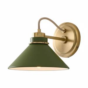 Industrial Metal <b>Wall</b> <b>Sconce</b> Green Cone Shade Black Arm Decorative <b>Lighting</b> Fixture - Product Image 2