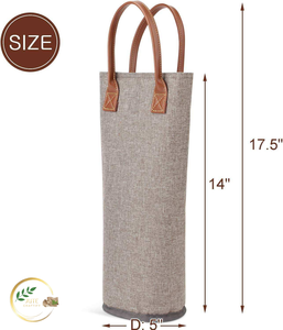 Bolsa Reutilizable Ecológica para Botella de Agua de Yute con Correa Larga para Senderismo y Picnic - Product Image 2