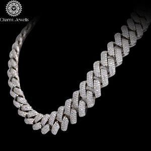 Charm Jewells Moissanite Brilliant Cut Hip Hop IGI Certified <b>Statement</b> <b>Necklace</b> 925 Silver 14K Gold Plated Link Chain Luxury - Product Image 5