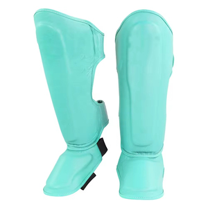Wholesale Breathable Elastic Shin Guard <b>Foam</b> Padding Instep Leather Protection Professional Compression for Soccer Muay Thai - Product Image 4