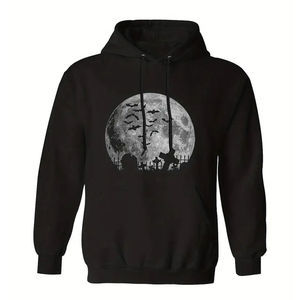 Sweat à capuche surdimensionné en molleton respirant pour homme, en coton sérigraphié écologique, style streetwear, personnalisable, pour l'automne - Product Image 1
