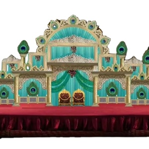 peacock mandap setup/Fiberglass wedding mandap/Iron Mandap Stage <b>Backdrop</b> for Weddings Alternatives Traditional Wedding - Product Image 1