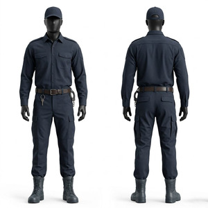 Conjunto de Uniforme de Seguridad de Sarga de Polialgodón Premium Black Hardson para Hombre, Azul Marino, Pantalones Cargo de 240 GSM, Ropa de Trabajo Duradera con Logotipo Personalizado - Product Image 1
