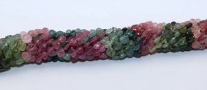 Cuentas de forma de moneda facetadas de turmalina múltiple natural Cuentas de turmalina de 3mm - Product Image 4