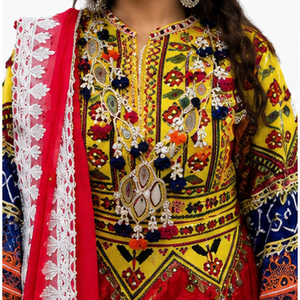 Vestido Afgano Kuchi Hecho a Mano, Ligero, Transpirable y Cómodo para Mujer, Estilo Tradicional Musulmán Vintage - Product Image 4
