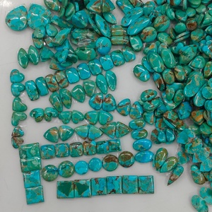 Paires de cabochons en turquoise naturelle de Mohave, pierres précieuses pour la création de bijoux - Product Image 6