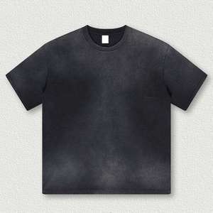 T-shirt pour homme 100 % coton, délavé à l'acide, style vintage, streetwear, décontracté, mode estivale - Product Image 3