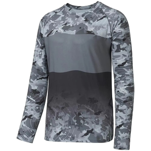 เสื้อตกปลาแขนยาว UPF50+ แห้งเร็ว ผลิตจากโพลีเอสเตอร์ผสมสแปนเด็กซ์ ลายพิมพ์เรือเดินสมุทร รับทำโลโก้ตามสั่ง รับผลิตแบบ OEM ODM ขายส่ง - Product Image 1