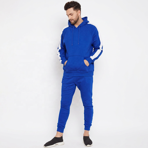 Ensemble de survêtement pour homme, violet, à capuche, manches longues, couleur unie, jogging décontracté avec poches latérales, respirant, pour l'automne - Product Image 4