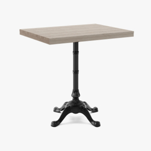 Cast <b>Iron</b> Square Wooden Top Dining <b>Table</b>, Black Metal Base Metal Dining <b>Table</b> For Home & Restaurant Use Dining <b>Table</b> 4 Seater - Product Image 2