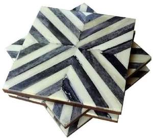 Nuevas llegadas: Posavasos de madera ecológicos con incrustaciones de hueso, diseño de hoja verde, tamaño personalizado, redondos, modernos, para el hogar y restaurantes, al por mayor. - Product Image 3