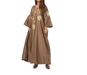 Vestido largo islámico para mujer, vestido bohemio bordado de manga larga Floral - Product Image 1