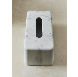JANNAT EXPORT Modern <b>Green</b> Marble Eco-friendly Tissue Box Convenient Handle Design for Tabletop Decor Kitchen Bathroom Use - Product Image 5
