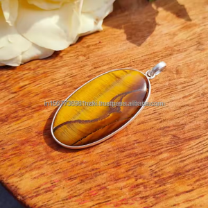 Collier oeil de tigre en argent sterling Collier oeil de tigre Pendentif oeil de tigre Bijoux oeil de tigre Collier homme Collier femme - Product Image 6