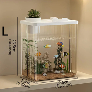 Acuario Rectangular de Acrílico Transparente para Escritorio, Tanque de Paisaje de 10L, Ultra Silencioso y Ecológico para Sala de Estar - Product Image 6