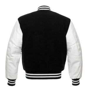 Chaqueta Varsity de Cuero Negro de Lujo Personalizada para Hombre con Logotipo Frontal Estilo Letterman para Uso Formal en Invierno - Product Image 6