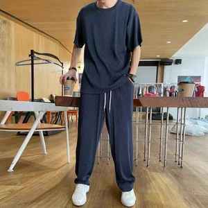 Diseño de logotipo personalizado OEM, pantalones largos de secado rápido, camiseta deportiva de manga corta de seda helada, fina, para verano. - Product Image 2