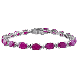 Pulsera de Diamantes y Rubíes en Plata de Ley 92.5 KLSB-20142 - Product Image 1