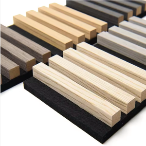 Panneaux acoustiques décoratifs en polyester courbé imitation noyer avec lames flexibles et âme en caoutchouc pour isolation phonique murale en bois – Vente en gros - Product Image 1