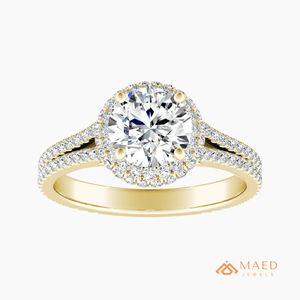 Cut Silver Gold Plated Moissanite Prong Setting Luxury Engagement Ring for Women Bridal Wedding Party Anniversary Jewelry Gift - Product Image 1