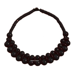 ZAM IMPEX pintado negro cuentas de madera moderno bohemio moda gargantilla Collar para arte y coleccionable - Product Image 1