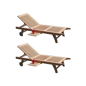 Chaise longue pliante moderne en teck massif pour patio extérieur – Prix de gros – Écologique et durable - Product Image 2