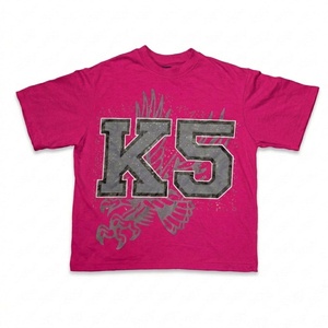 Camiseta Fucsia de Alta Calidad para Hombre, Secado Rápido, Diseño Sólido, 200 Gramos, Anti-Pilling, Transpirable, Tejido Suave, Moda Digital - Product Image 1