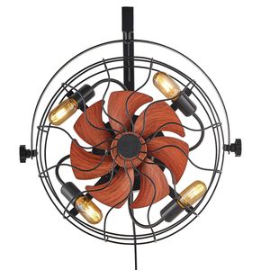 21-Inch <b>Wall</b> <b>Mounted</b> Metal Fan with <b>Lights</b> 6-Speed <b>Plug</b> <b>Wall</b> Fan Timer 360 Adjustable Tilt 20W Power USB Source - Product Image 6