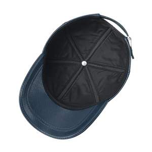 หมวกเบสบอลหนังแท้ขายส่ง ปักลายตามสั่ง สายปรับได้ ปีกโค้ง รับผลิตแบบ OEM - Product Image 3