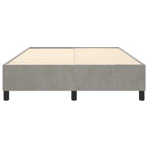 Base de Cama Queen Tapizada en Terciopelo Gris Claro con Madera Contrachapada - Product Image 5