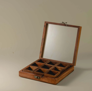 Boîte à épices en bois attrayante, récipient de rangement traditionnel pour la cuisine, boîte à épices en bois à 10 compartiments - Product Image 3