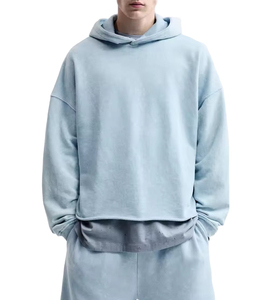 Best Sale High Quality Cotton French Terry Drop Shoulders Oversized Pullover <b>Hoodies</b> <b>Plain</b> <b>Men</b> Custom <b>Hoodies</b> - Product Image 3