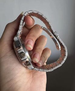 นาฬิกาข้อมือผู้ชายแบบอัตโนมัติ ตัวเรือนสแตนเลสสตีล ประดับเพชรคุณภาพสูง VVS Moissanite กันน้ำ ดีไซน์หรูหรา - Product Image 6