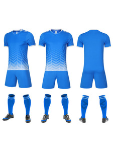 Maillots de football personnalisés à sublimation, 100 % polyester, séchage rapide, col en V, respirants, uniformes d'équipe de football - Product Image 2