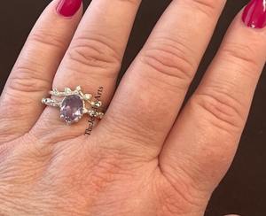 Vintage Alexandrite Engagement <b>Ring</b> <b>Set</b> Oval Cut <b>Ring</b> Silver Art Deco Alexandrite <b>Wedding</b> <b>Ring</b> <b>Set</b> <b>for</b> <b>Women</b> Jewelry - Product Image 2