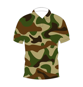 Camiseta Polo de Camuflaje Verde y Marrón para Hombre, Manga Corta, Informal, Estampada, para Golf - Product Image 4