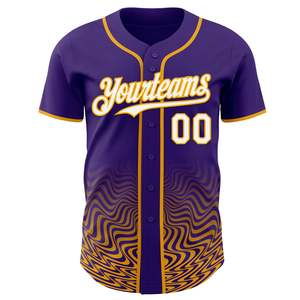 Maillot de baseball personnalisé violet et or Yourteams 00, impression sublimée, unisexe, adulte, manches courtes, respirant, vêtements de sport - Product Image 3